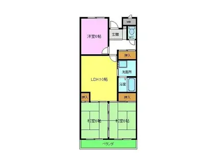 ヴィルフォーレミチハタ(3LDK/2階)の間取り写真