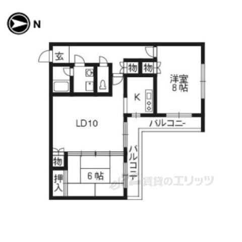 パラドール宮前橋(2LDK/1階)の間取り写真