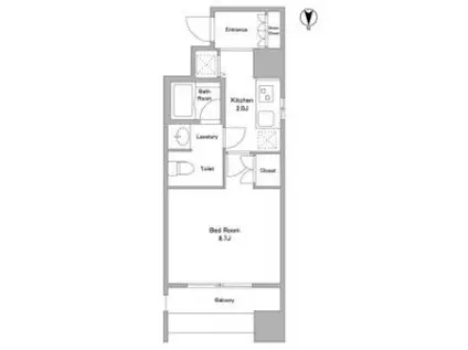 アプリーレ久屋大通公園(1K/12階)の間取り写真