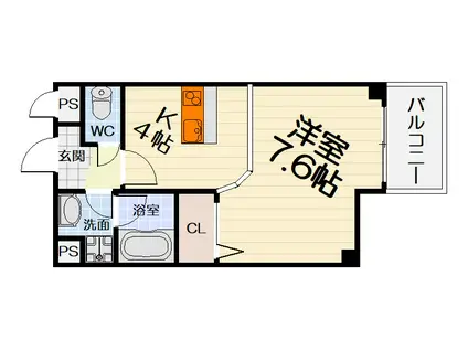 PRIMOおおとり(1K/5階)の間取り写真