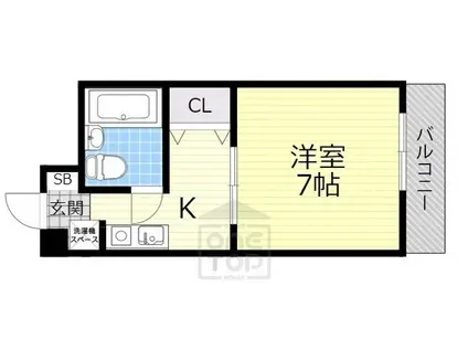 ハウゼ南豊中(1K/4階)の間取り写真