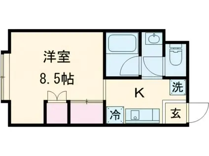 クレディーI(1K/1階)の間取り写真