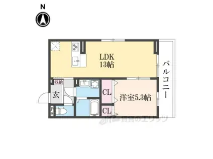 ボヌールメゾンKASUGA2(1LDK/3階)の間取り写真