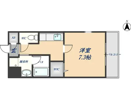 エスト・ドミール(1K/1階)の間取り写真