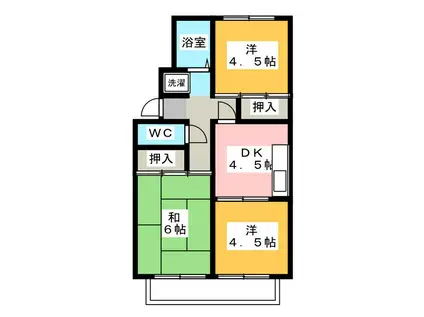 堀井コーポ(3DK/2階)の間取り写真