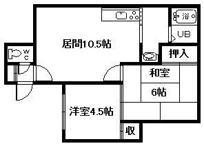 セピア永山(2LDK/1階)の間取り写真