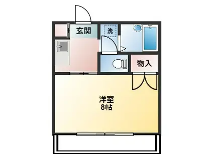 ドミールコートII(1K/1階)の間取り写真