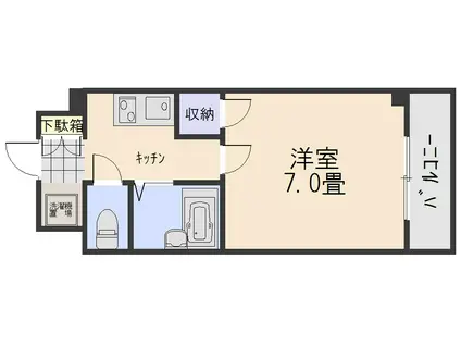 アドラー隅本(1K/2階)の間取り写真