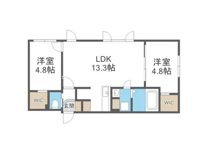 ノルフィーノN18(2LDK/2階)の間取り写真
