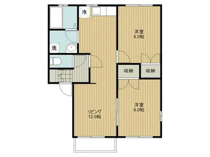 ステイブル弐番館(2LDK/1階)の間取り写真
