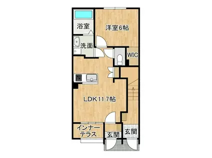 パル ヤマニ(1LDK/1階)の間取り写真