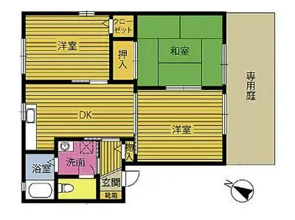 GRC OPUS 宗方B棟(3DK/2階)の間取り写真
