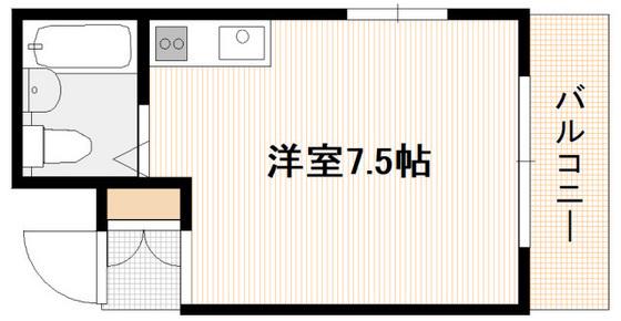 アルパウエストヴィラII(1LDK/4階)の間取り写真