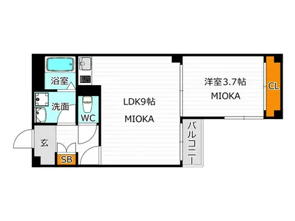 WIZ ABENO(1LDK/1階)の間取り写真