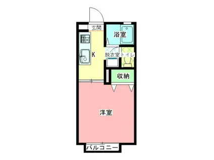 グリーンヒルハイツC棟(1K/1階)の間取り写真