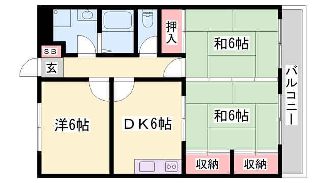 プラチナコート青山(3DK/4階)の間取り写真