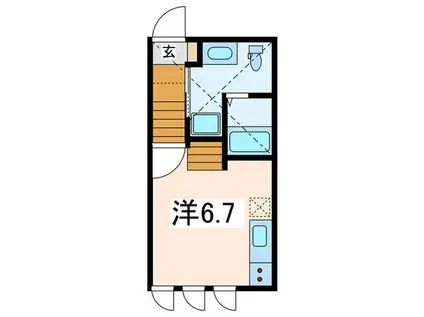 UN PRINTEMPS(ワンルーム/1階)の間取り写真