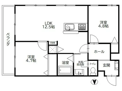 アルページュ(2LDK/3階)の間取り写真