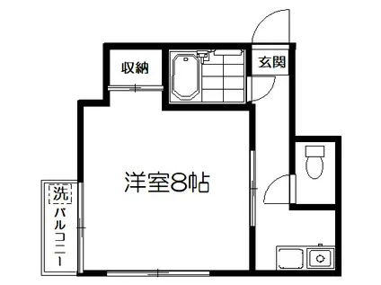 エルムハイツ(1K/2階)の間取り写真