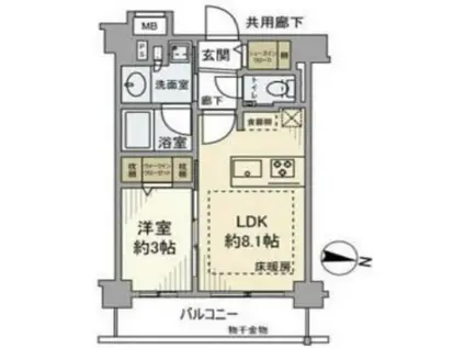 エクセレントシティ目白(1LDK/2階)の間取り写真
