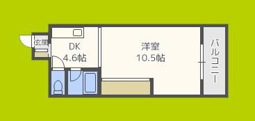東洋プラザ高倉(1DK/5階)の間取り写真