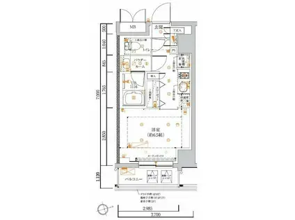 LUMEED池袋(1K/4階)の間取り写真