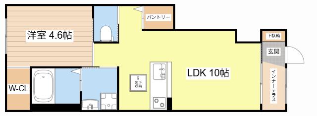 ビオルネ 彩(1LDK/1階)の間取り写真