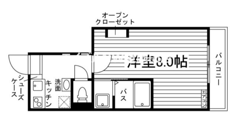 CASA GRANDE東岡山(1K/1階)の間取り写真