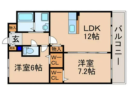 VITA FLORE(2LDK/1階)の間取り写真