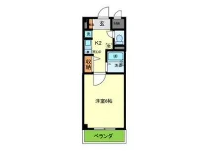M・サンライズ(1K/4階)の間取り写真