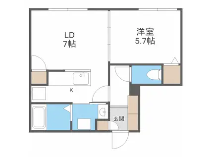 MESIG RED(1LDK/4階)の間取り写真
