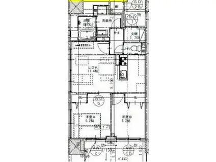 さくらHILLS ROKUBAN PLATINUM RESIDENCE(2LDK/6階)の間取り写真