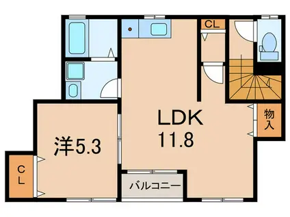 SORA(1LDK/2階)の間取り写真