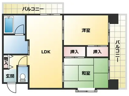 グランボア(2LDK/3階)の間取り写真