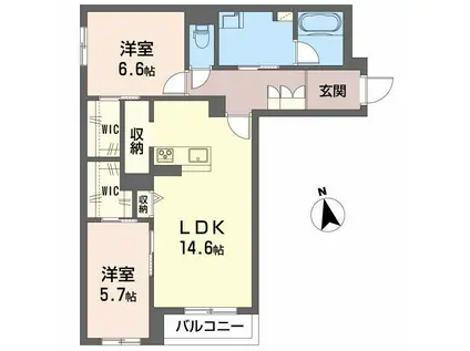 ARISTIO(2LDK/3階)の間取り写真