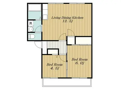 ルミエールエビナ(2LDK/2階)の間取り写真