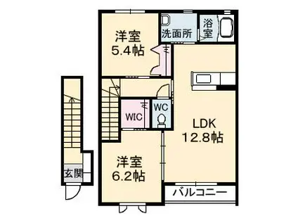 モンプレジールII(2LDK/2階)の間取り写真