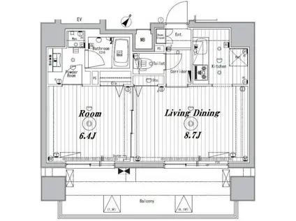 メイクスデザイン茗荷谷(1LDK/10階)の間取り写真