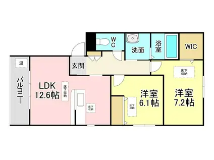 ルネス本城学研台III(2LDK/3階)の間取り写真
