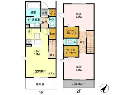メゾン・シュシュI(2LDK/1階)の間取り写真