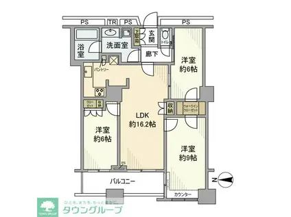 ラグナタワー(3LDK/16階)の間取り写真