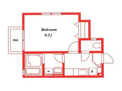 アンジェリーク上永谷(1K/2階)の間取り写真