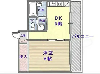 石井ビル(1DK/6階)の間取り写真