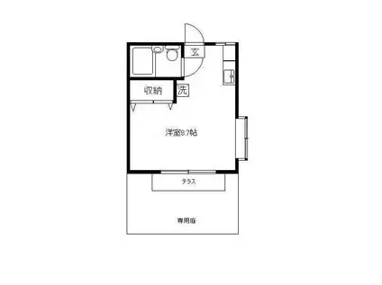 シーガル経堂(1K/1階)の間取り写真