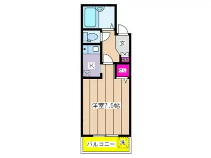 CITY LIFE 清水谷(1K/2階)の間取り写真