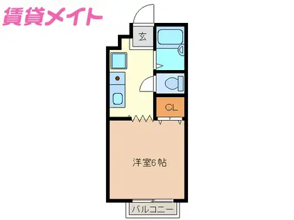 エポックエゲ6(1K/2階)の間取り写真