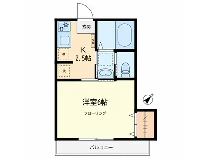 GRACE祐天寺(1K/1階)の間取り写真