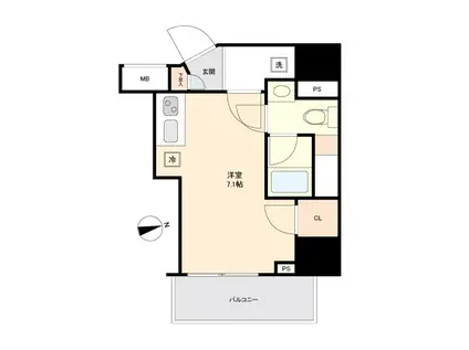 アイル カナーレ品川南(ワンルーム/7階)の間取り写真