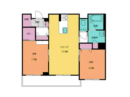 シャーメゾンステージ筑摩(2LDK/2階)の間取り写真