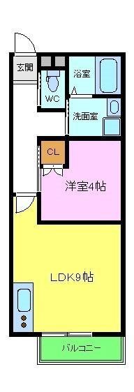 VERY 戎之町(1LDK/2階)の間取り写真